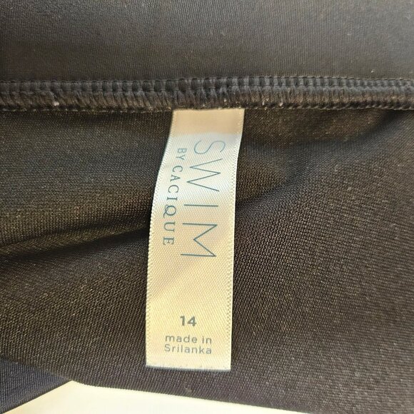 Lands' End Womens Size 14 Swim Bottom Swim Skirt Skirted Black Spandex Blend Str - Picture 9 of 10